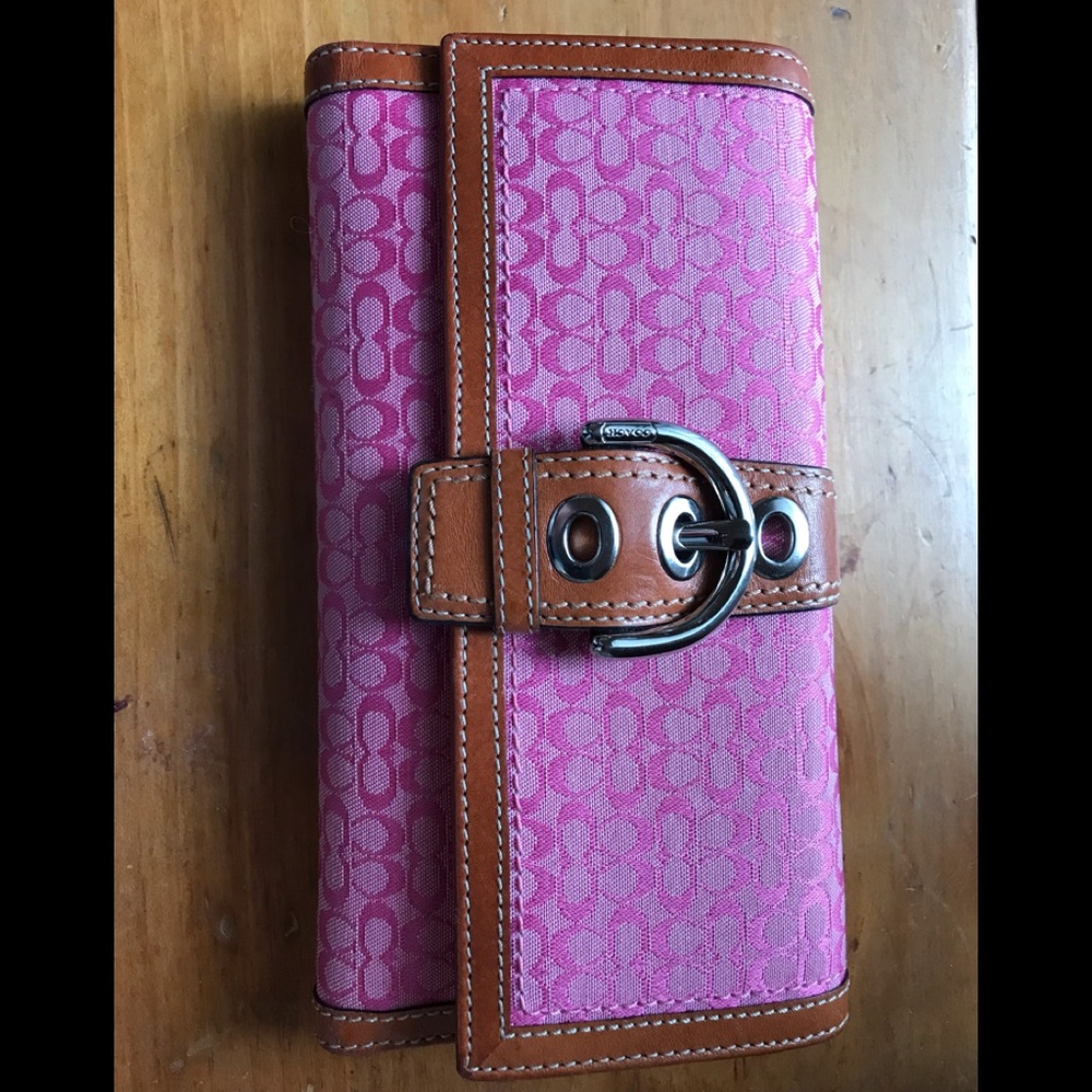 Coach wallet with checkbook insert